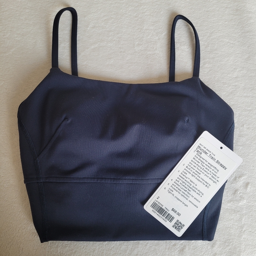 Lululemon Wunder Train Strappy Tank in True Navy